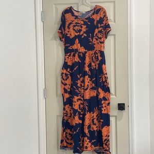 Blue and orange maxi